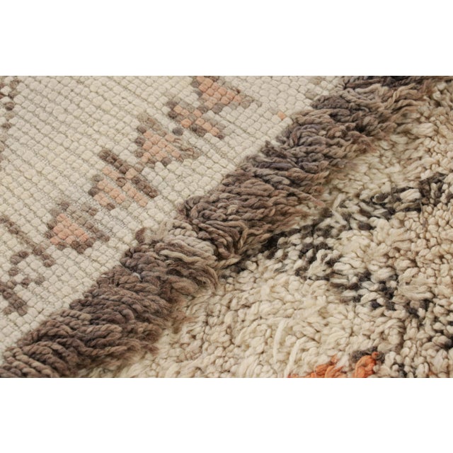 Textile Vintage Moroccan Rug in Beige With Black Diamond Medallions, From Rug & Kilim For Sale - Image 7 of 7