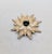Mid-Century Modern Vintage 1960s Signed Castlecliff Goldtone Cabochon Faux-Emerald Brooch & Pendant For Sale - Image 3 of 6