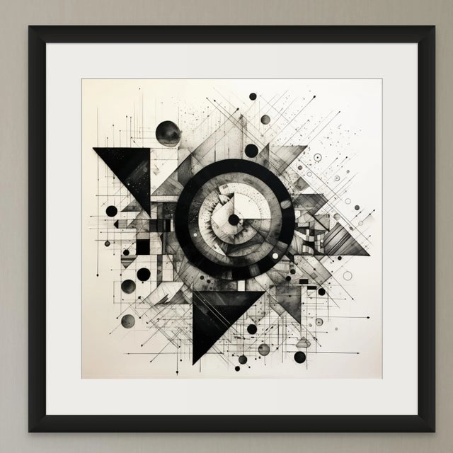 Contemporary 20" X 20" Black and White Abstract Minimalist Limited Edition Print For Sale - Image 3 of 3