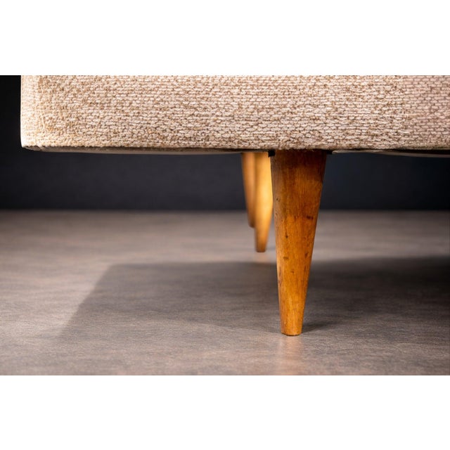 Pair of "L" Armchairs in Hardwood & Fabric, Joaquim Tenreiro, 1958 - Lot 28A For Sale In New York - Image 6 of 11