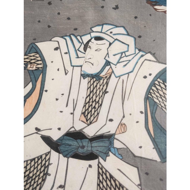 19th Century Japanese Ukiyo-E Woodblock Triptych Print by Utagawa Kunisada Toyokuni III For Sale - Image 12 of 16