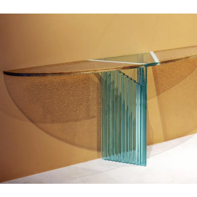 Glass Console Table by Luigi Massoni for Gallotti & Radice, 1980s For Sale - Image 4 of 8