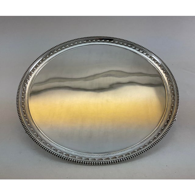 1980s 1980s Silver Wonderful Beaded Salver With Feet. For Sale - Image 5 of 15