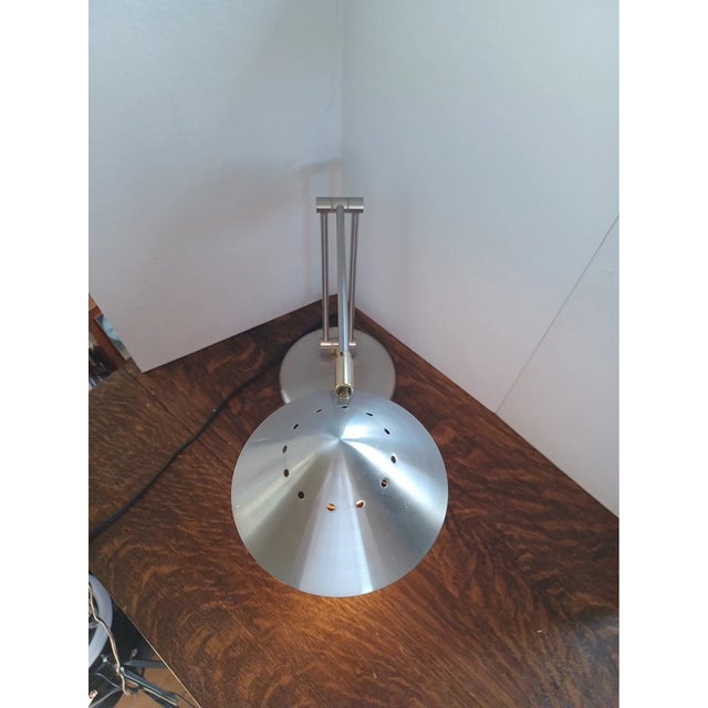 Tensor Vintage Tensor Ufo Space Age Saucer Metal Table Desk Lamp For Sale - Image 4 of 7