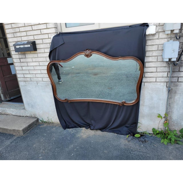 American 21st Century Walnut Wall / Hallway / Fireplace Mirror . For Sale - Image 3 of 15