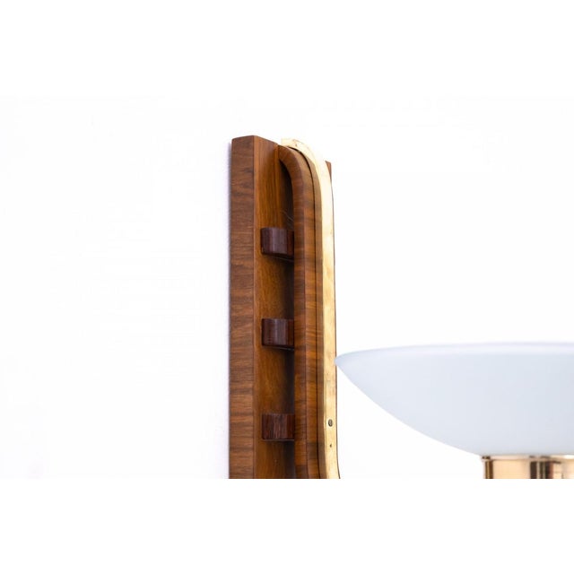 Wood Art Deco Wall Lamps, Poland, 1950s, Set of 5 For Sale - Image 7 of 9