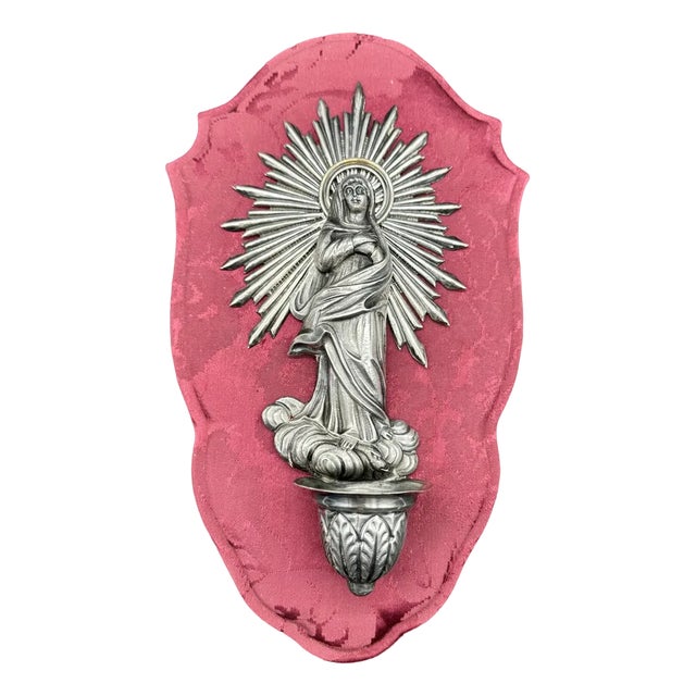 Stoup Depicting the Madonna in 925 Sterling Silver For Sale