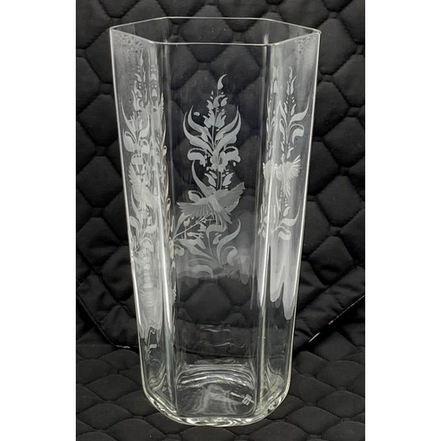 Murano Murano Giovanni Cenedese Glass Vase "Doves of Spring" (Limited Edition, Vintage 1982, Signed) Venini Seguso Barovier For Sale - Image 4 of 18