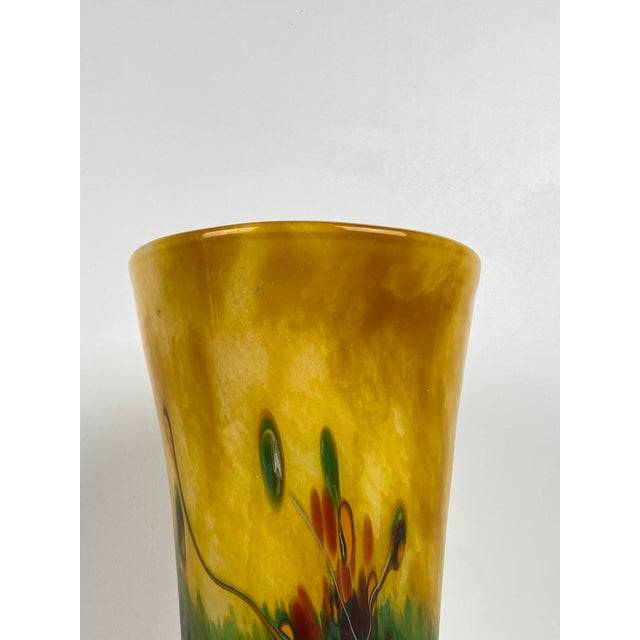 Large French School Glass Vase, 1950s, in Flawless conditions. Designed 1950 to 1959