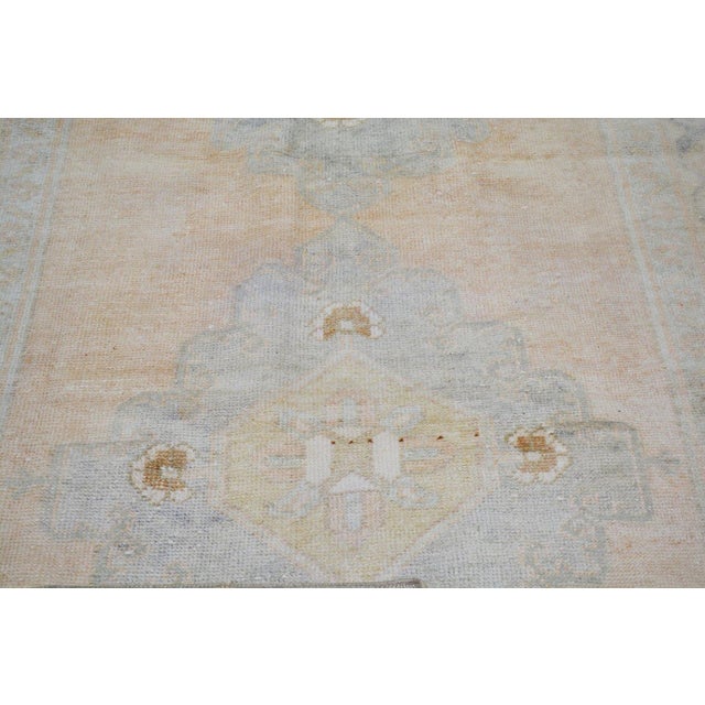 Vintage Turkish Oushak Hand Knotted Wool Rug, 4'7''x11' For Sale In New York - Image 6 of 6