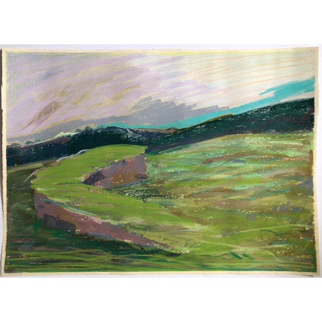 Modern Dennis Leon, Large Abstract Landscape Pastel Drawing Painting San Francisco Artist, Megan #10, 1981 For Sale - Image 3 of 4