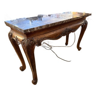 Hekman Furniture Company Console Table With Marble Top For Sale