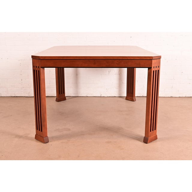 Stickley Mission Arts & Crafts Cherry Wood Extension Dining Table, Newly Refinished For Sale - Image 12 of 14