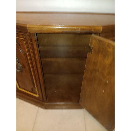 Vintage Mid Century Cabinet Server Wood Door Brown Style: Mid Century Color: Brown Dimensions: 36" W x 28" H x 14" D