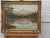 Mountain Lake Forest Landscape Scene - Vintage Art 20th Century Oil Painting by J Bishop. Art measures 17 x 14 inches...