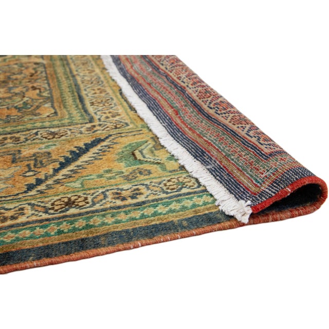 Persian Blue Persian Mahal Handmade Medallion Wool Rug From the 1960s For Sale - Image 3 of 9