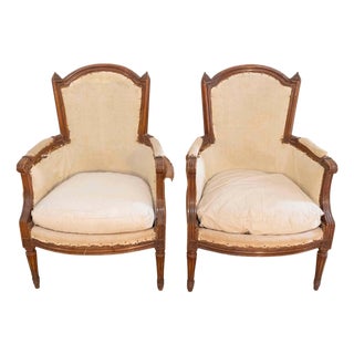Pair of French Bergères, circa 1830 For Sale
