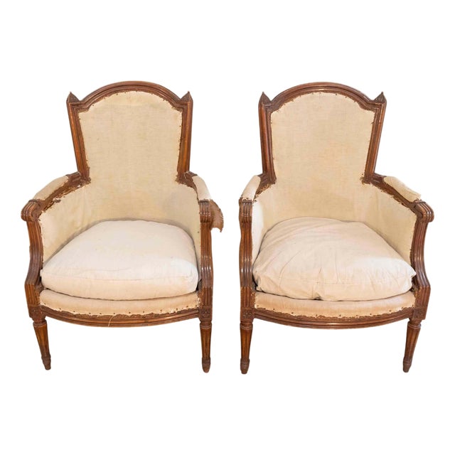 Pair of French Bergères, circa 1830 For Sale