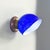 Metal Italian Blue and White Glass & Sheet Metal Wall Light, 1930s, Set of 3 For Sale - Image 7 of 15