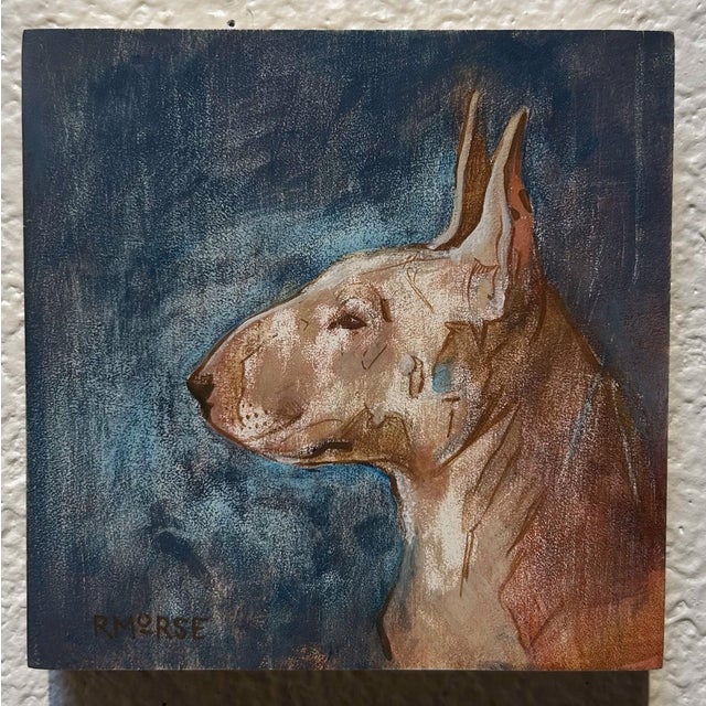 Figurative Bull Terrier by Ryan Morse | Acrylic on panel profile of a Bull Terrier dog For Sale - Image 3 of 3