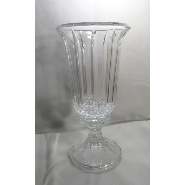 Mid 20th Century Vintage Heavy Crystal Glass Hurricane Candle Lamp For Sale - Image 5 of 18