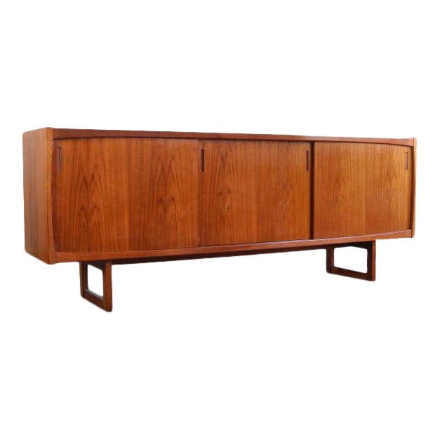 Mid-Century Modern Teak Danish Sled Base Sideboard/Credenza For Sale