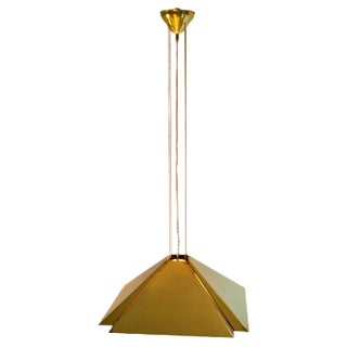Brass Square Adjustable Pendant from Dijkstra, 1970s For Sale