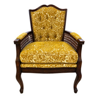 Vintage Mid-Century Modern Cane Armchair For Sale