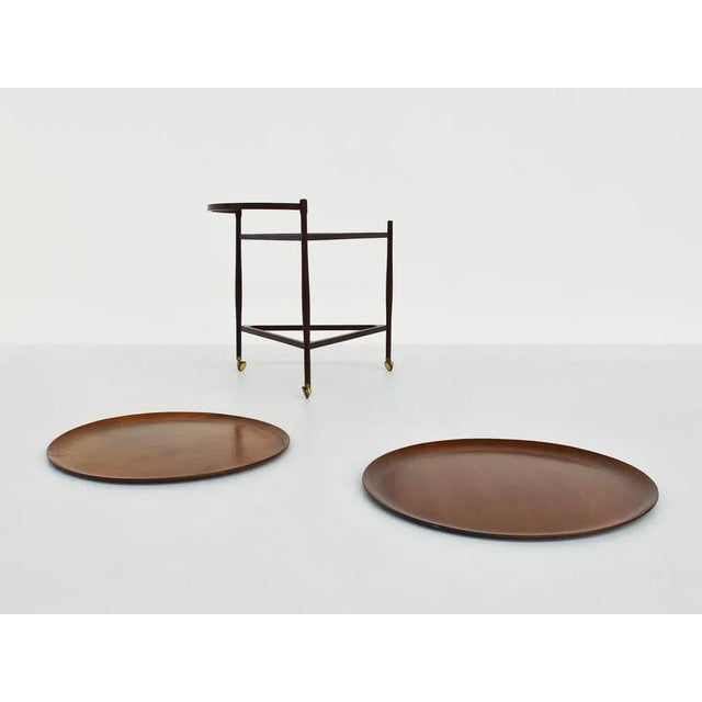 Italian Rosewood Serving Table with Large Removable Trays by Franco Albini, 1967 For Sale - Image 6 of 7