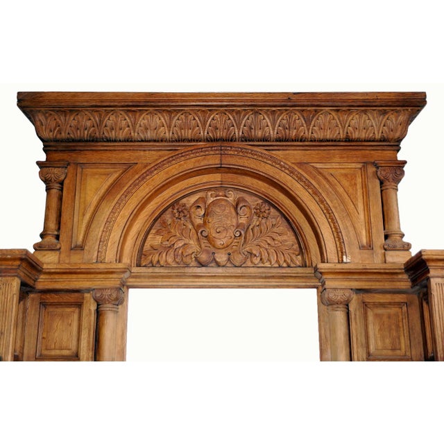 Late 19th Century Antique Carved Oak Mantel For Sale - Image 5 of 5