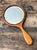Camel Vintage Art Nouveau Carved Wood Handheld Mirror For Sale - Image 8 of 12