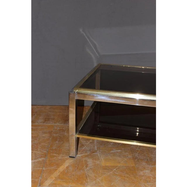 Brass & Chrome Square Coffee Table, 1970s For Sale - Image 4 of 13