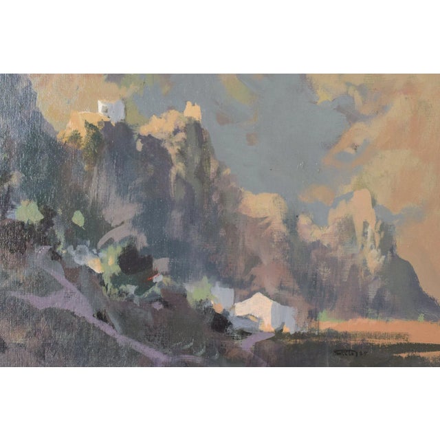 1980s Mountain Landscape, 1985, Oil on Board For Sale - Image 5 of 10