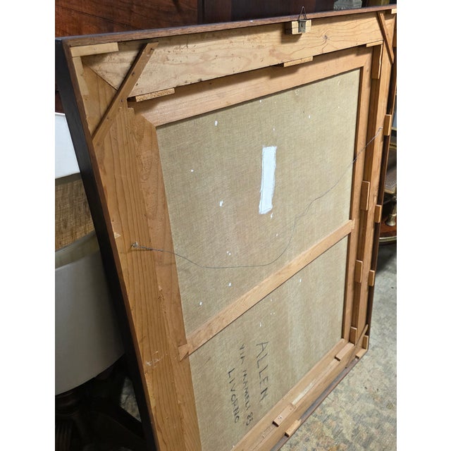 Mid-Century Italian Oil on Canvas Painting Signed Allen For Sale - Image 9 of 10