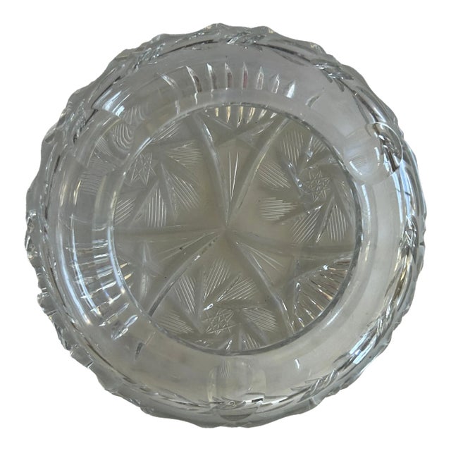 2000s Faceted Crystal Ashtray For Sale