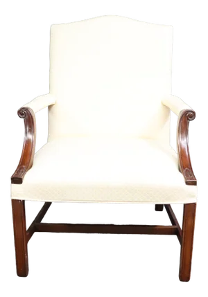 Chippendale Style Upholstered Mahogany Lolling Chair