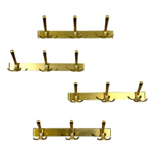 Vintage Aluminium Wall Coat Racks, 1960s, Set of 4 For Sale