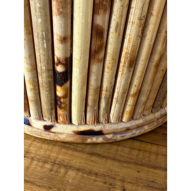 Late 20th Century Pair of Vintage Tortoiseshell Bamboo Cache Pots or Planters For Sale - Image 5 of 11