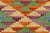Textile Bohemian Kilim Gray Beige Hand-Woven Wool Rug For Sale - Image 7 of 9