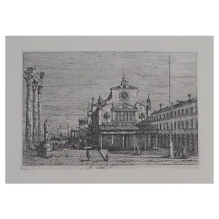 After Giovanni Antonio, Canal, View of the Church of San Giacomo Di Rialto in Venice, 1975, Photogravure For Sale