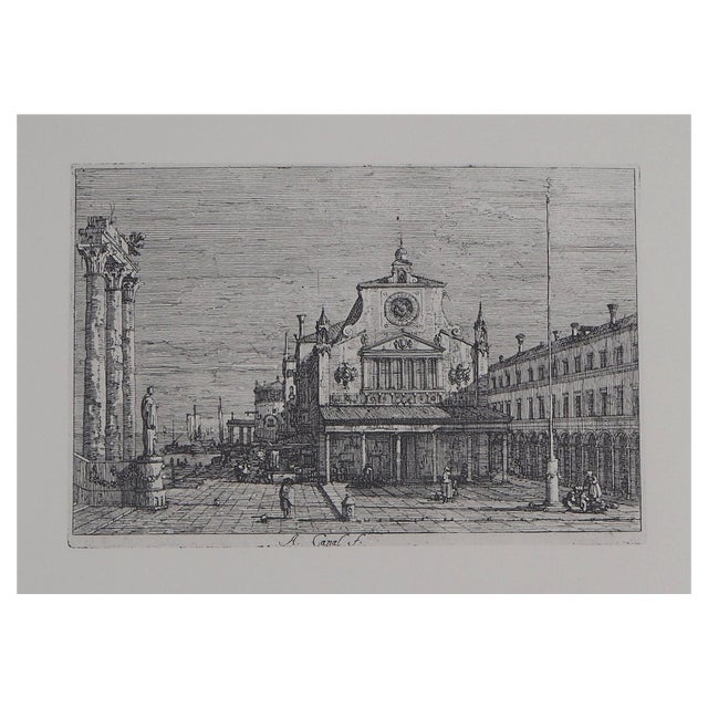 After Giovanni Antonio, Canal, View of the Church of San Giacomo Di Rialto in Venice, 1975, Photogravure For Sale
