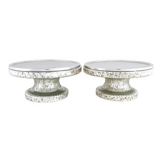 Mid Century Modern Pair Tableware Mercury Glass / Serveware Tazza For Sale