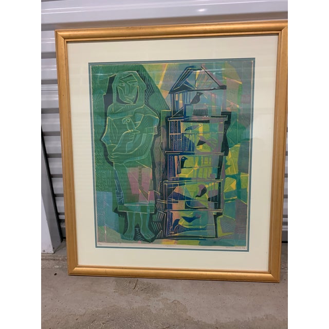 This is a signed, numbered Alfredo Zalce print titled “Pajarera”. * Artist: Alfredo Zalce (Mexican, 1908–2003) * Title:...
