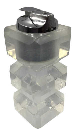 Vintage Lucite Stacked Cube Astrolite by Ritts Table Lighter West Germany