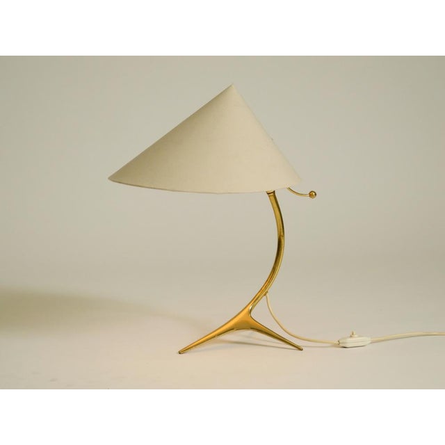 Large Mid-Century Modern Brass Crows Foot Table Lamp from Kalmar, 1950s For Sale - Image 10 of 18