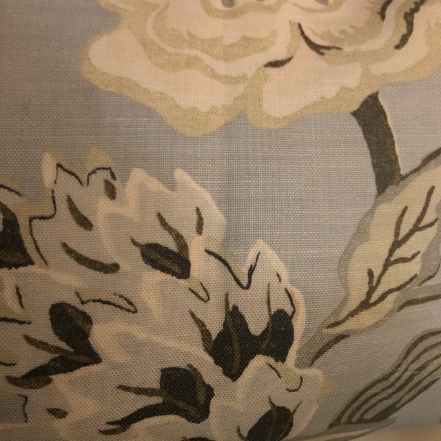 Sky Blue Schumacher Blue Fabric Bolster For Sale - Image 8 of 10