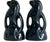 Midcentury Abstract Black Glazed Ceramic Boudoir Lamps - a Pair For Sale - Image 9 of 12