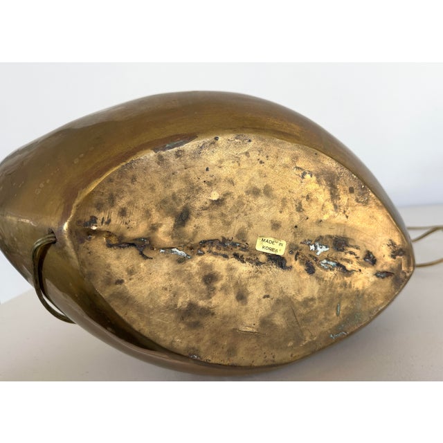 Vintage Hollywood Regency Cast Brass Swan Table Lamp Mid-Century Sculpture For Sale - Image 11 of 18