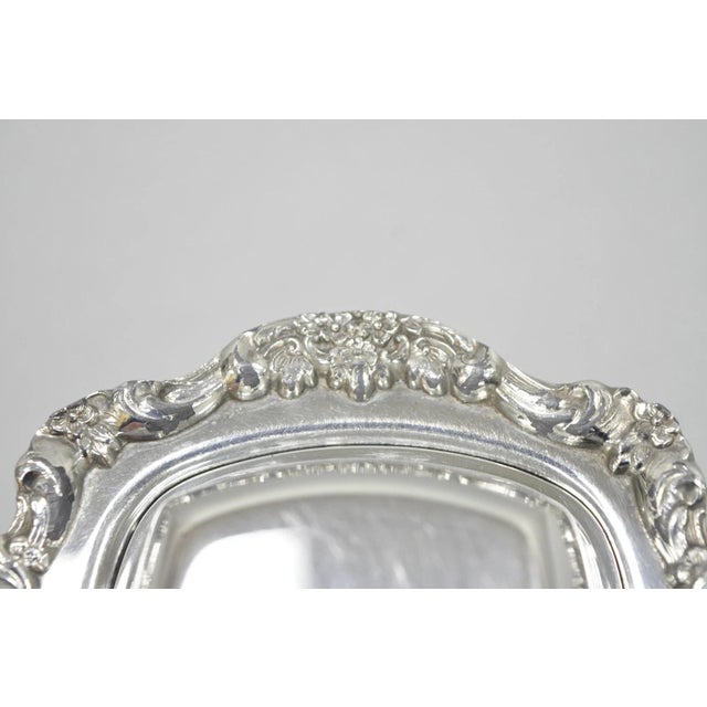 Victorian Vintage Lancaster Rose Poole Silver Plated Covered Butter Dish W/ Glass Liner For Sale - Image 3 of 11