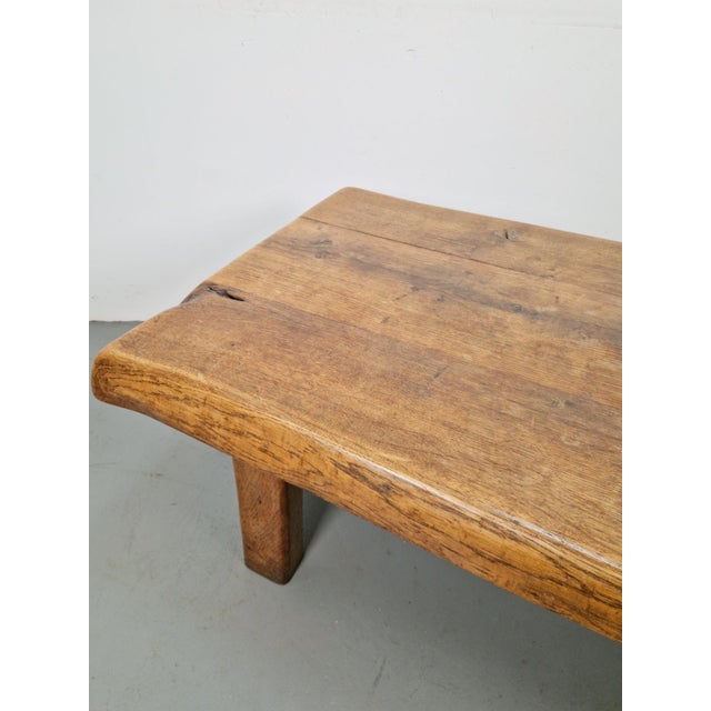 Mid-Century Brutalist Coffee Table in Oak, Spain, 1960s For Sale - Image 9 of 12